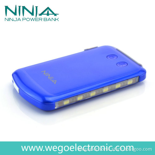Stylish 6000mAh Portable Power Bank with LED Flashing Function Blue N0100